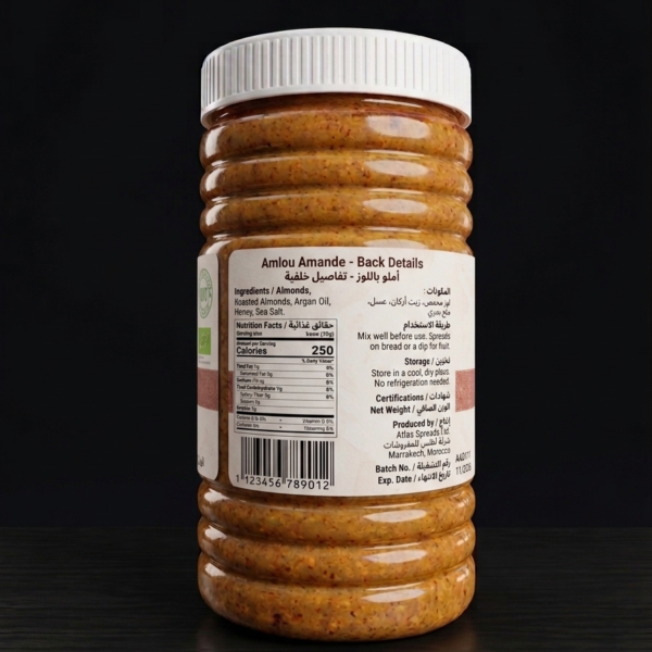 Amlou aux Amandes, Huile d'Argan et Miel